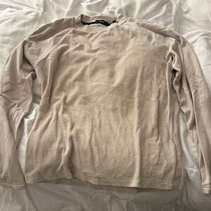 Theory Beige Long Sleeve Tee